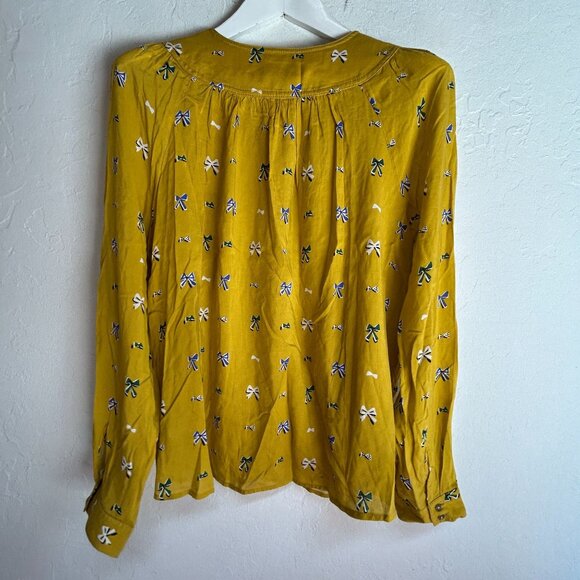 26 of 52 Anthropologie Conversations Limited-Edition Yellow Bow Blouse 12 NWOT - Picture 2 of 8
